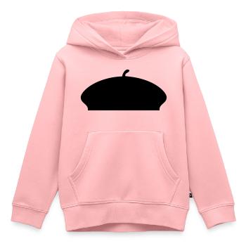 Béret French Hat - Sweat Premium à capuche enfant bio - rose - Devant - AI Model Kid Female (0cm)