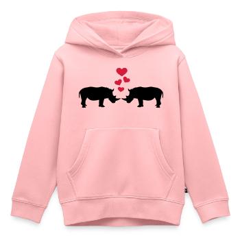 Nashorn - Kinder Premium Organic Hoodie - Rosa - Vorne - AI Model Kid Female (0cm)