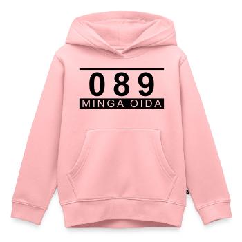 089 Minga Oida - Kinder Premium Organic Hoodie - Rosa - Vorne - AI Model Kid Female (0cm)