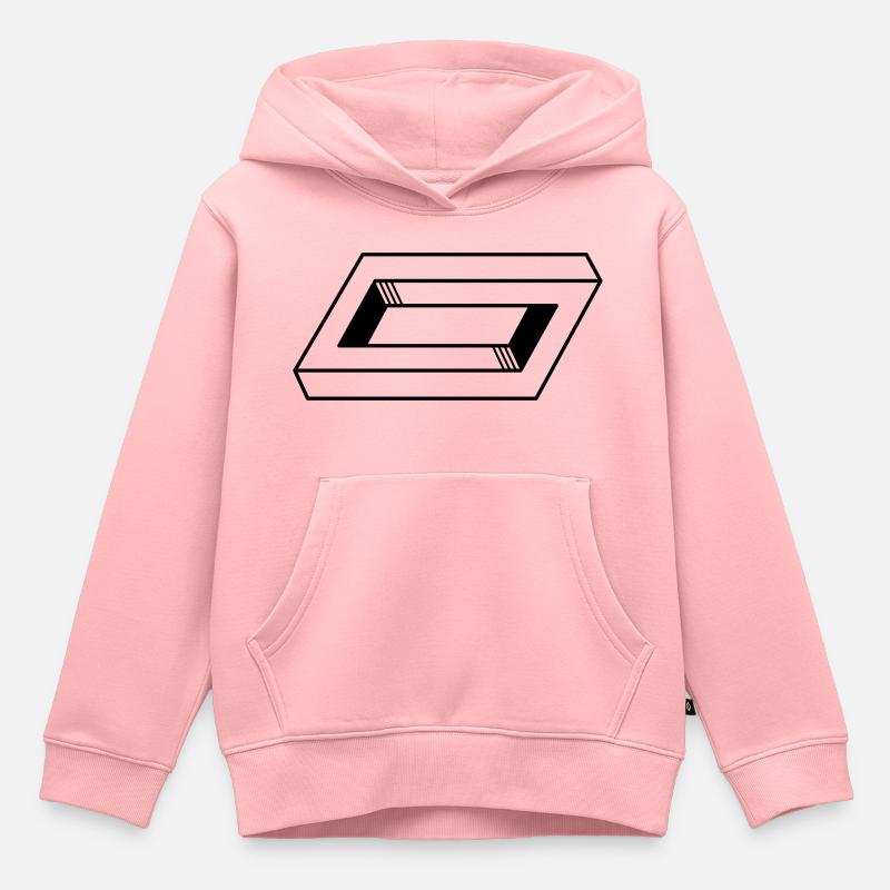 géométrique - Sweat Premium à capuche enfant bio - rose