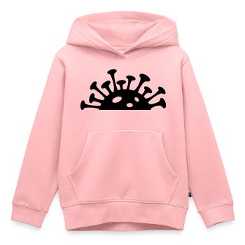 Semi Corona Virus (1c) - Sweat Premium à capuche enfant bio - rose - Devant - AI Model Kid Female (0cm)