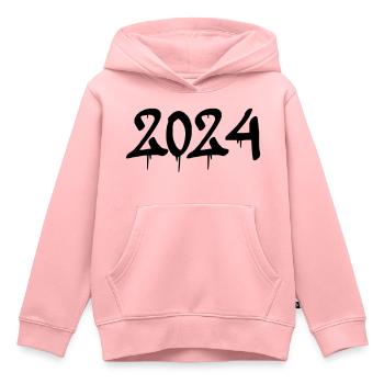 2024 - Kinder Premium Organic Hoodie - Rosa - Vorne - AI Model Kid Female (0cm)