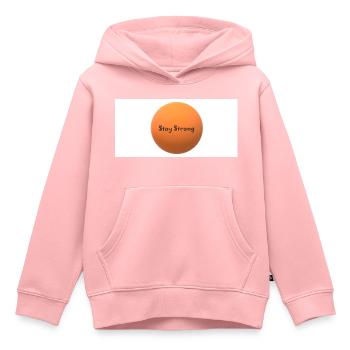 Stay Strong - Sweat Premium à capuche enfant bio - rose - Devant - AI Model Kid Female (0cm)