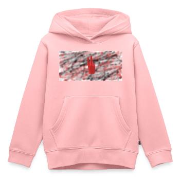 Paix - Sweat Premium à capuche enfant bio - rose - Devant - AI Model Kid Female (0cm)