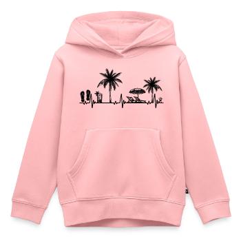 Heartbeat Palm Tree Glass Flipp Flop Summer Lover - Sweat Premium à capuche enfant bio - rose - Devant - AI Model Kid Female (0cm)