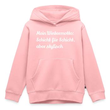 Mein Wintermotto Schicht für Schicht aber stylisch - Kinder Premium Organic Hoodie - Rosa - Vorne - AI Model Kid Female (0cm)