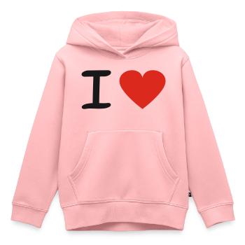 J’aime - Sweat Premium à capuche enfant bio - rose - Devant - AI Model Kid Female (0cm)