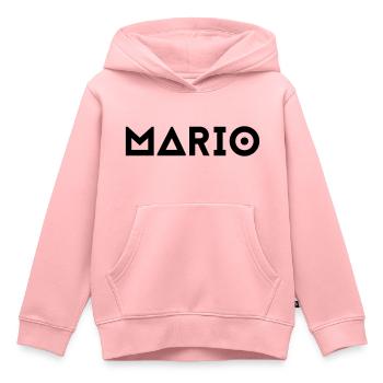 Prénom Mario - Sweat Premium à capuche enfant bio - rose - Devant - AI Model Kid Female (0cm)
