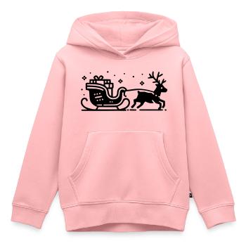 Rentier Schlitten - Kinder Premium Organic Hoodie - Rosa - Vorne - AI Model Kid Female (0cm)