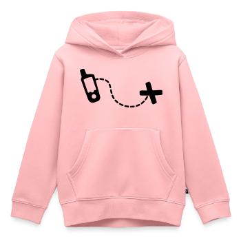 Geocaching - Sweat Premium à capuche enfant bio - rose - Devant - AI Model Kid Female (0cm)