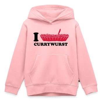 I Love Currywurst - Kinder Premium Organic Hoodie - Rosa - Vorne - AI Model Kid Female (0cm)