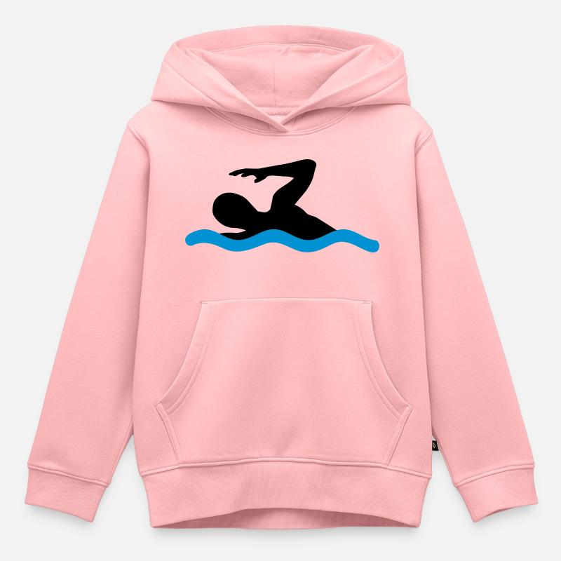 nager - Sweat Premium à capuche enfant bio - rose
