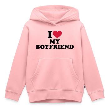 I love my boyfriend - Kinder Premium Organic Hoodie - Rosa - Vorne - AI Model Kid Female (0cm)