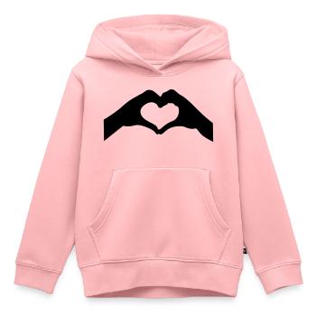 Herz mit zwei Händen - Kinder Premium Organic Hoodie - Rosa - Vorne - AI Model Kid Female (0cm)