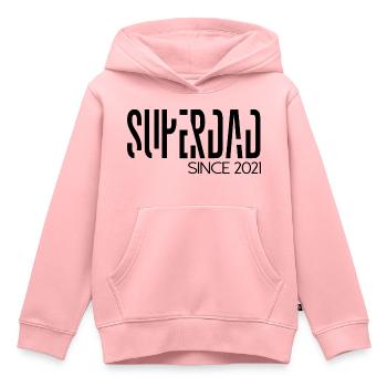 Superdad since 2021 Spruch Schrift - Kinder Premium Organic Hoodie - Rosa - Vorne - AI Model Kid Female (0cm)