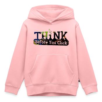 Denken Sie vor dem Computer-Hacking-Hacker nach - Kinder Premium Organic Hoodie - Rosa - Vorne - AI Model Kid Female (0cm)