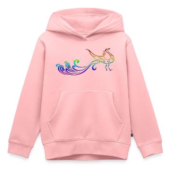 Pfau - Kinder Premium Organic Hoodie - Rosa - Vorne - AI Model Kid Female (0cm)