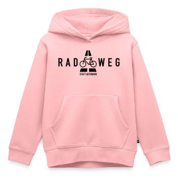 KLIMAWANDEL RADWEG STATT AUTOBAHN - Kinder Premium Organic Hoodie - Rosa - Vorne - AI Model Kid Female (0cm)