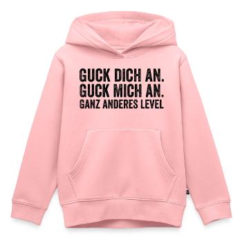 Guck mich an guck dich an ganz anders Level - Kinder Premium Organic Hoodie - Rosa - Vorne - AI Model Kid Female (0cm)