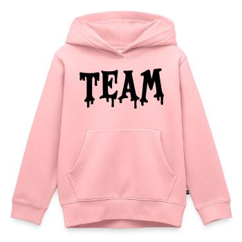 équipe - Sweat Premium à capuche enfant bio - rose - Devant - AI Model Kid Female (0cm)