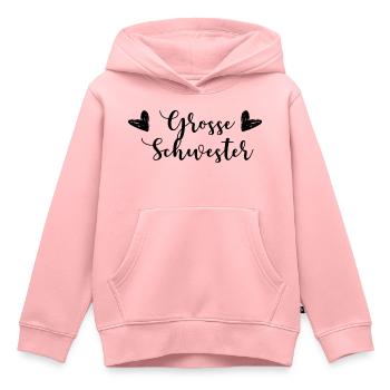 Grosse Schwester - Kinder Premium Organic Hoodie - Rosa - Vorne - AI Model Kid Female (0cm)