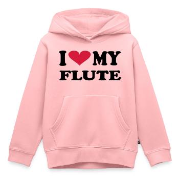 I Love my flute - Kinder Premium Organic Hoodie - Rosa - Vorne - AI Model Kid Female (0cm)