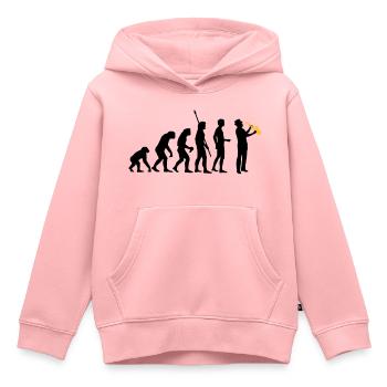 evolution_saxophon_a_2 - Kinder Premium Organic Hoodie - Rosa - Vorne - AI Model Kid Female (0cm)