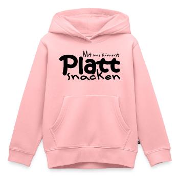 Platt snacken 2 - Kinder Premium Organic Hoodie - Rosa - Vorne - AI Model Kid Female (0cm)