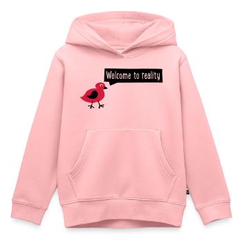 realité - Sweat Premium à capuche enfant bio - rose - Devant - AI Model Kid Female (0cm)