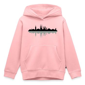 Skyline Halle Schatten - Kinder Premium Organic Hoodie - Rosa - Vorne - AI Model Kid Female (0cm)