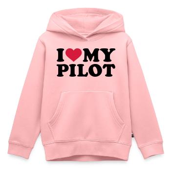 Pilot - Kinder Premium Organic Hoodie - Rosa - Vorne - AI Model Kid Female (0cm)