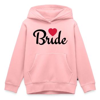 bride with heart 2c - Sweat Premium à capuche enfant bio - rose - Devant - AI Model Kid Female (0cm)