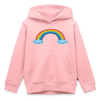 Arc en ciel Rainbow enfant bébé fée ciel - Sweat Premium à capuche enfant bio - rose - Devant - AI Model Kid Female (0cm)