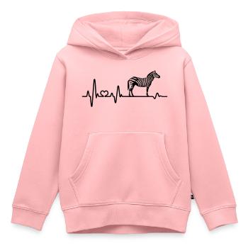 Heartbeat Zebra ECG Love Zebras Africa - Kids Premium Organic Hoodie - rose - Front - AI Model Kid Female (0cm)