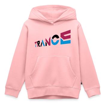 Conception de lettrage Music Trance - Sweat Premium à capuche enfant bio - rose - Devant - AI Model Kid Female (0cm)
