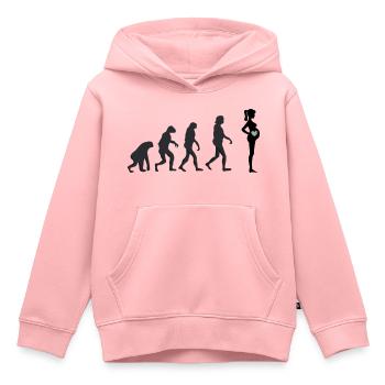 Schwanger - Menschliche Evolution - Kinder Premium Organic Hoodie - Rosa - Vorne - AI Model Kid Female (0cm)
