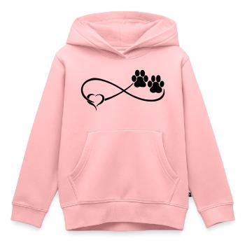 Hundepfote mit Herz - Kinder Premium Organic Hoodie - Rosa - Vorne - AI Model Kid Female (0cm)