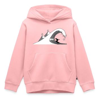 Sternen-Surfen - Kinder Premium Organic Hoodie - Rosa - Vorne - AI Model Kid Female (0cm)