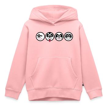 Smiley Kiss Icons (horizontal) 3c - Kinder Premium Organic Hoodie - Rosa - Vorne - AI Model Kid Female (0cm)
