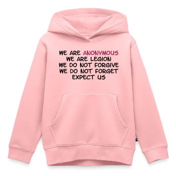 We Are Anonymous - Sweat Premium à capuche enfant bio - rose - Devant - AI Model Kid Female (0cm)