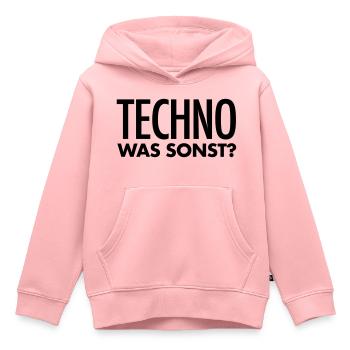 Techno Spruch | Techno was sonst? Techno Geschenk - Kinder Premium Organic Hoodie - Rosa - Vorne - AI Model Kid Female (0cm)
