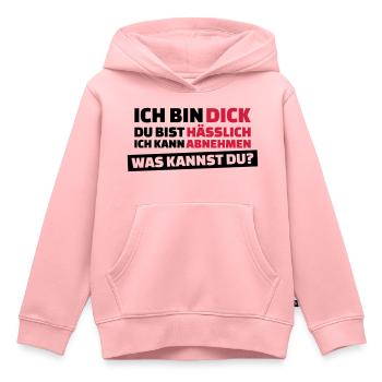 Ich bin dick, Du bist hässlich - Kinder Premium Organic Hoodie - Rosa - Vorne - AI Model Kid Female (0cm)