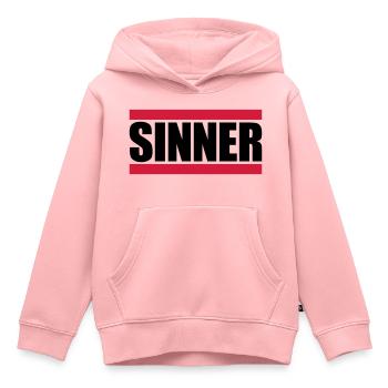 Sinner Text Logo - Kinder Premium Organic Hoodie - Rosa - Vorne - AI Model Kid Female (0cm)