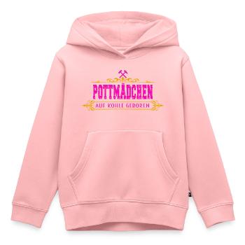 Ruhrpott Pottmädchen auf Kohle geboren - Kinder Premium Organic Hoodie - Rosa - Vorne - AI Model Kid Female (0cm)