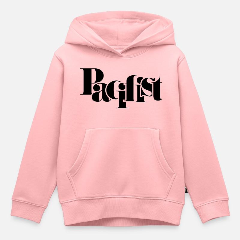 Pacifiste - Sweat Premium à capuche enfant bio - rose