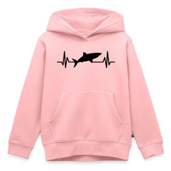Hai Herzschlag Haifisch Haifischflosse - Kinder Premium Organic Hoodie - Rosa - Vorne - AI Model Kid Female (0cm)