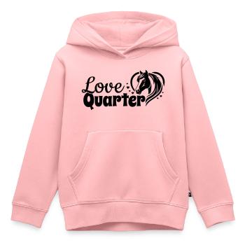 Quarter Love Heart Horse Head - Kids Premium Organic Hoodie - rose - Front - AI Model Kid Female (0cm)