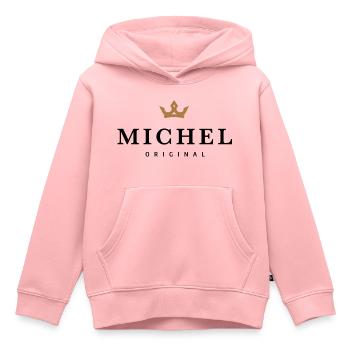 Michel - Kinder Premium Organic Hoodie - Rosa - Vorne - AI Model Kid Female (0cm)