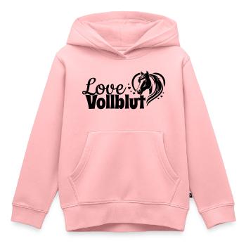 Vollblut Love Herz Pferdekopf - Kinder Premium Organic Hoodie - Rosa - Vorne - AI Model Kid Female (0cm)