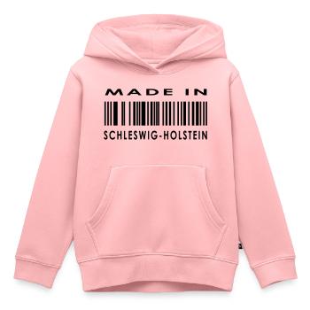 Made in Schleswig-Holstein - Kids Premium Organic Hoodie - rose - Front - AI Model Kid Female (0cm)
